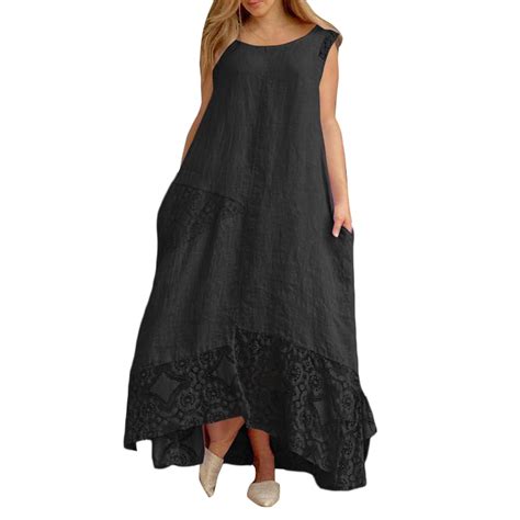 Casual and loose A-line flared long dress. . Vonda womens clothing